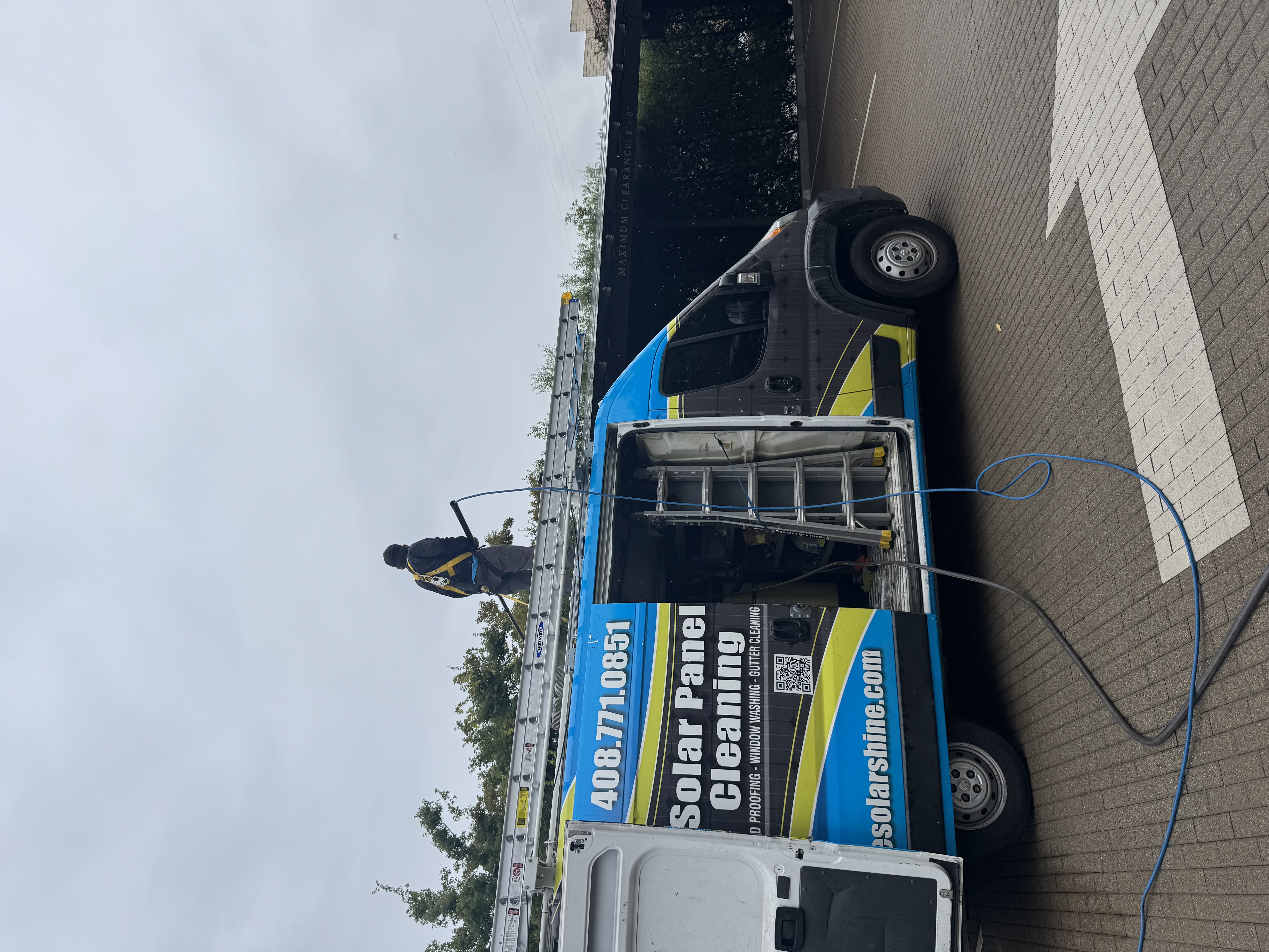 All One Solar Shine service van, providers of commercial gutter cleaning